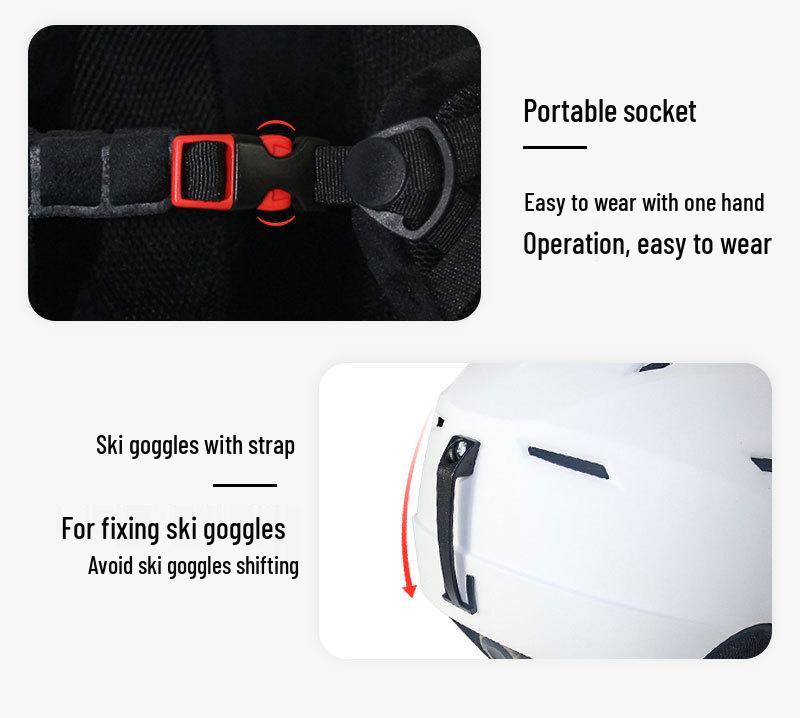 Set Casco da Sci per Adulti con Occhiali Integrati - Vestibilità Universale per Sport all'Aperto