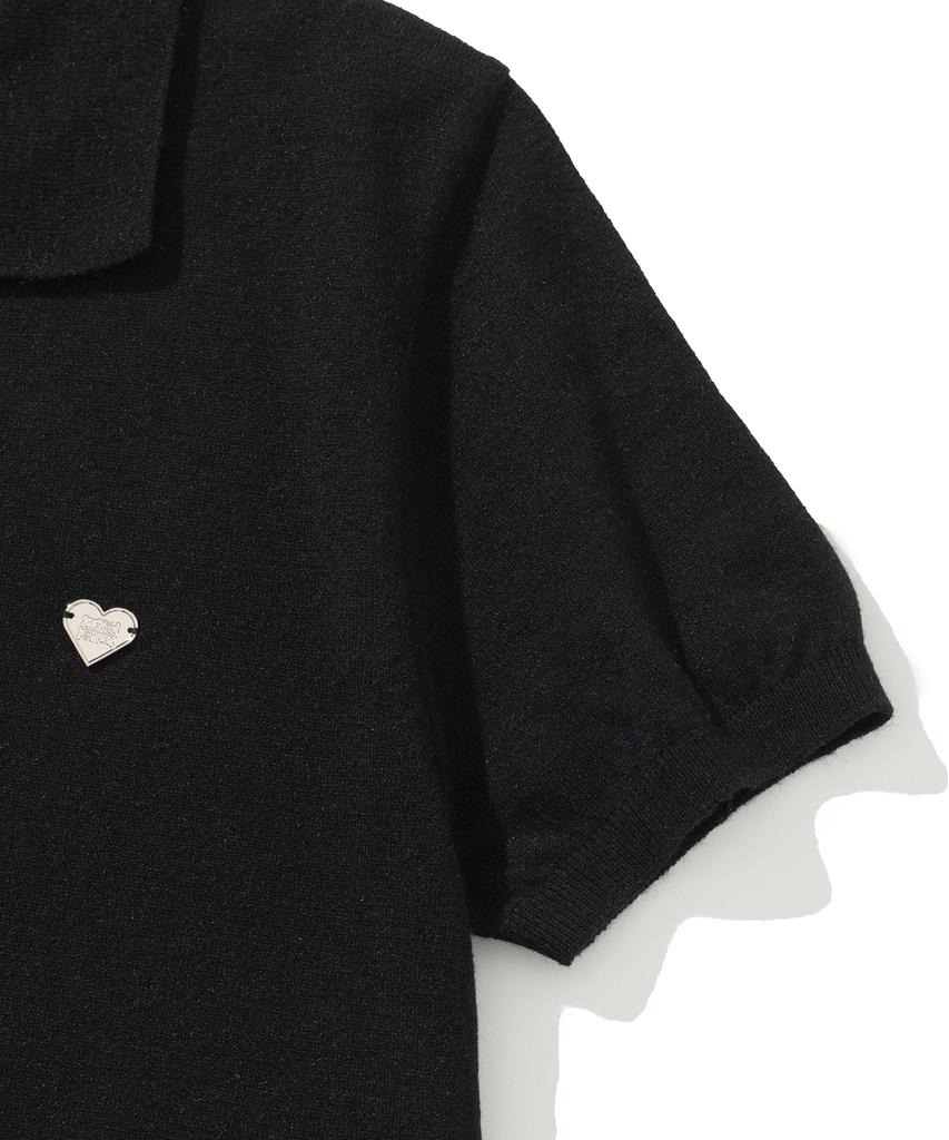 KNITTED (W) Basic Essential Washable Collared Knit Black