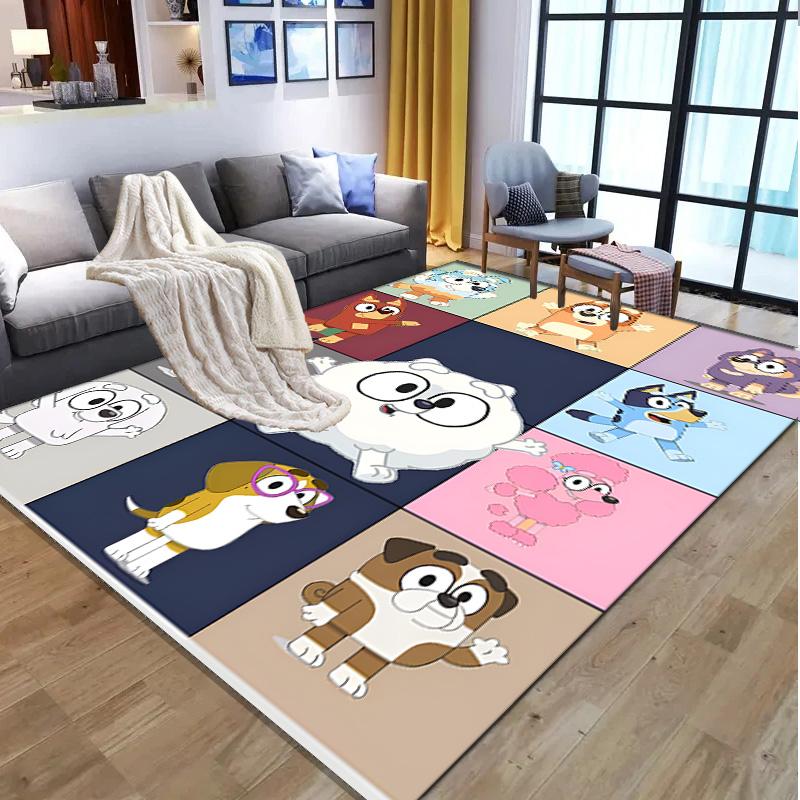 Bluey Pattern Rug, Indoor/Outdoor Mat, for Picnic, Gameroom, Bedroom, Office, Living Room, Home Decor Carpet, Birthday Gift