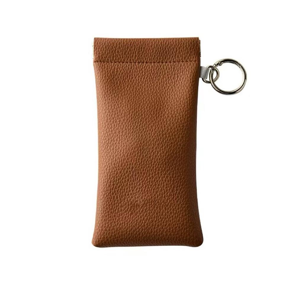 PU Leather Eyeglass Storage Bag Automatic Closure Eyewear Pouch Glasses Storage Bag  Travel Use