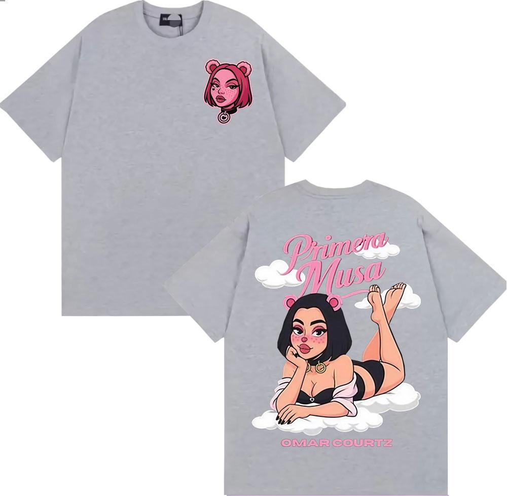 

Omar Courtz Primera Musa 2025 Tour Merch Couple Fashion Aesthetics 2025 Summer Print 100% Pure Cotton Loose Casual T-shirt 4XL