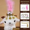 Xinjiang Lamb Hat: Rhinestone-Inlaid Triangle Cartoon Ethnic-Style Accessory for Tourism Wear