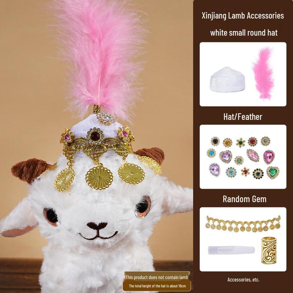 Xinjiang Lamb Hat: Rhinestone-Inlaid Triangle Cartoon Ethnic-Style Accessory for Tourism Wear