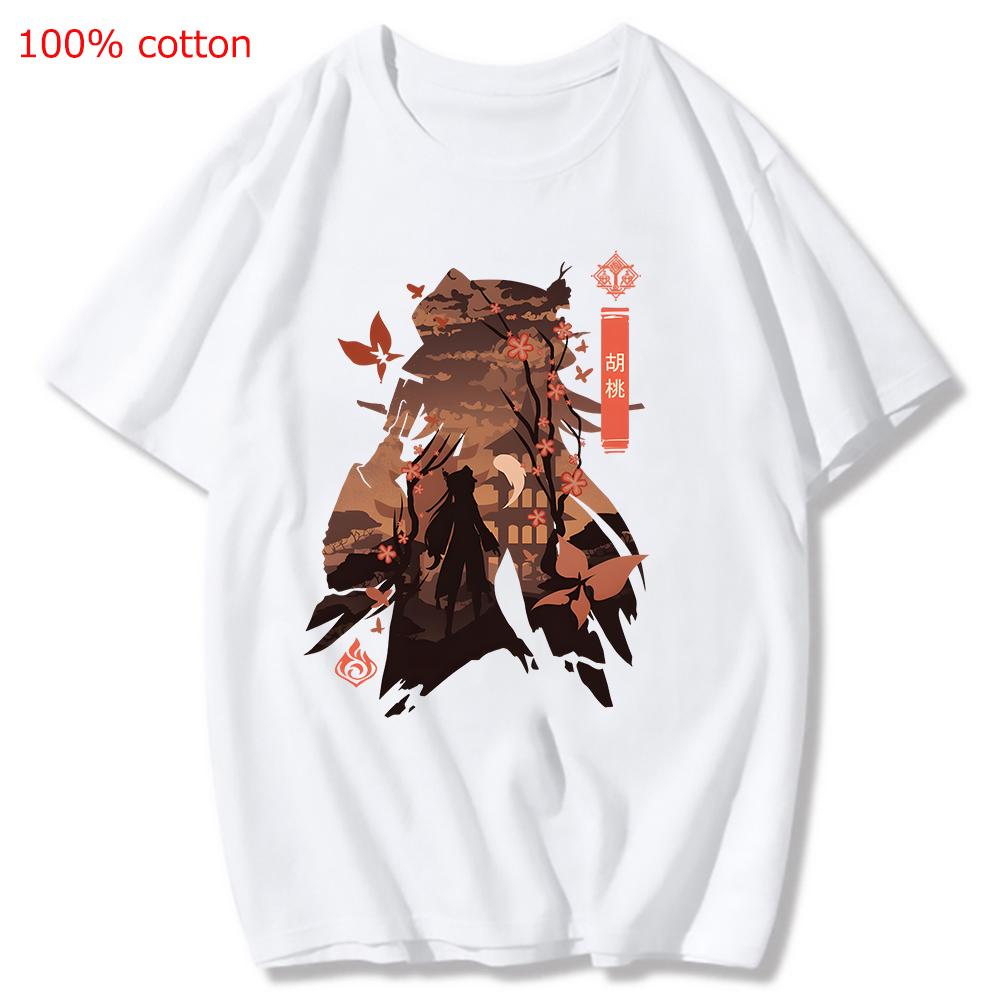 Genshin Impact Printing Tshirts Xiao Venti Print Tee Shirts Hu Tao Zhong Li Graphic T-shirt Kaedehara Kazuha Raiden Shogun Tees