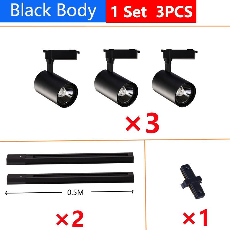 

Комплект светодиодных трековых светильников, потолочных точечных светильников, светодиодных трековых светильников COB 12 Вт 20 Вт 30 Вт 40 Вт, рельсовых для кухонного магазина, домашнего магазина, спальни 12W Cold White