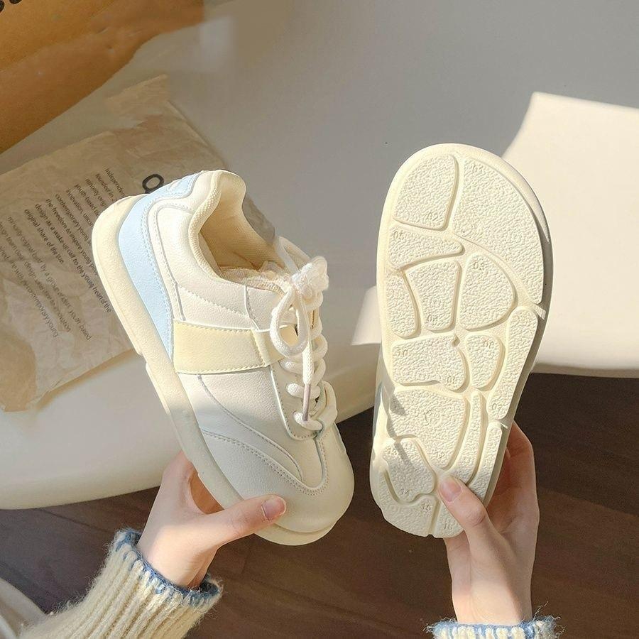 Dexun shoes women's 2025 new popular spring and spring leisure sports shoes versatile soft-soled Forrest Gump shoes little white shoes
