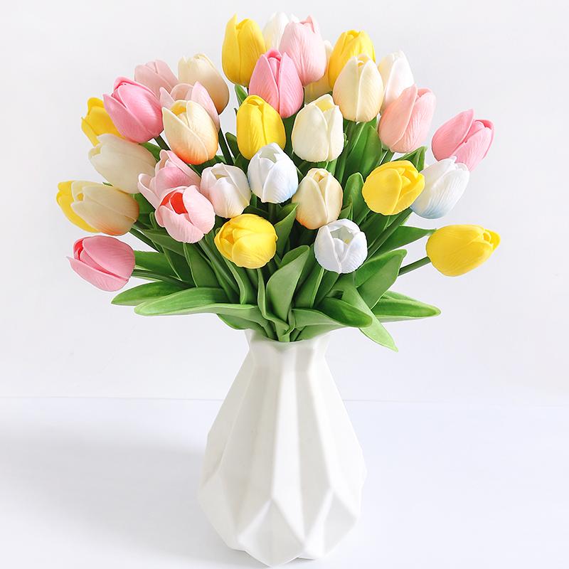 Artificial Tulip Flowers Plants For Interiors Outdoor Garden Soft Material Party Accessories Gifts For Female Festival Ornaments