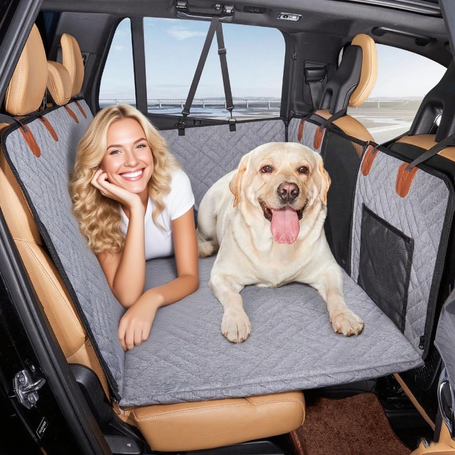 

SONGSONG Новый Дизайн Сиденье Питомца Автомобильное Сиденье Универсальная Посадка для Всех Автомобилей Собака Автомобиль Заднее Большой Объем Хранения Видимая Сетка Подходит для Всех Автомобилей Всех Пород серый