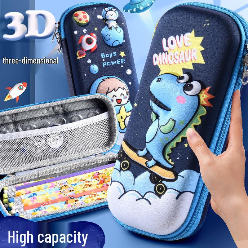3D Large Capacity EVA Pencil Case for Kids - Multifunctional Storage Bag for Boys and Girls