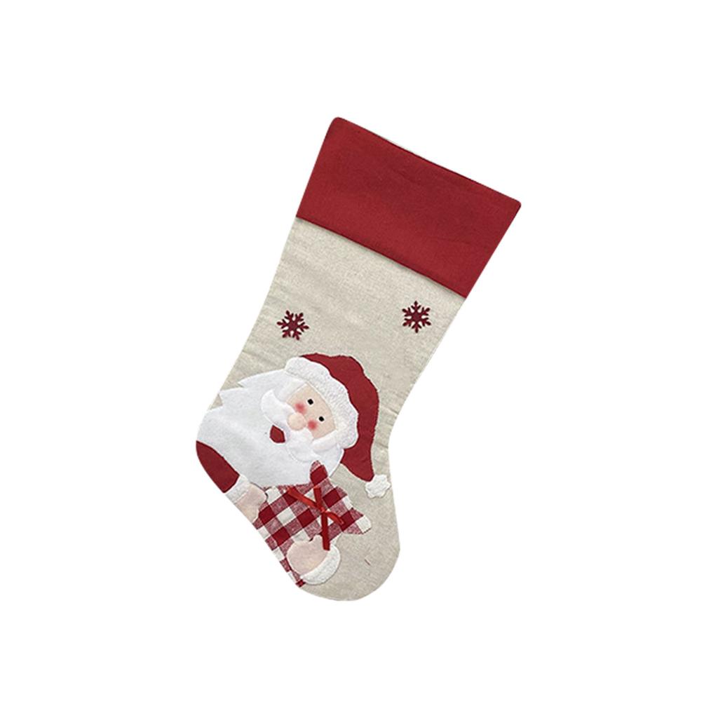 Christmas Decorations Velvet Linen 3D Cartoon Christmas Socks Christmas Socks Gift Bag