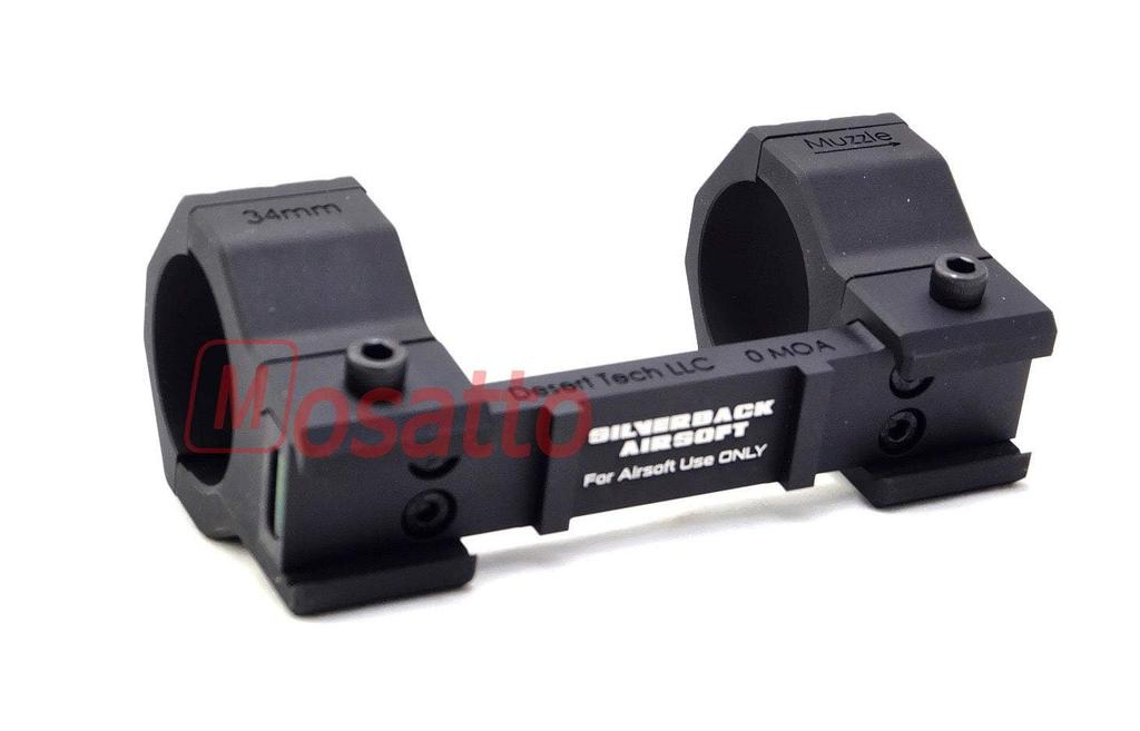 SILVERBACK SRS A1 DESERT TECH Scope Mount | 34mm Compatible, Adapter Included, Built-in Level (SBA-SMT-01-1)