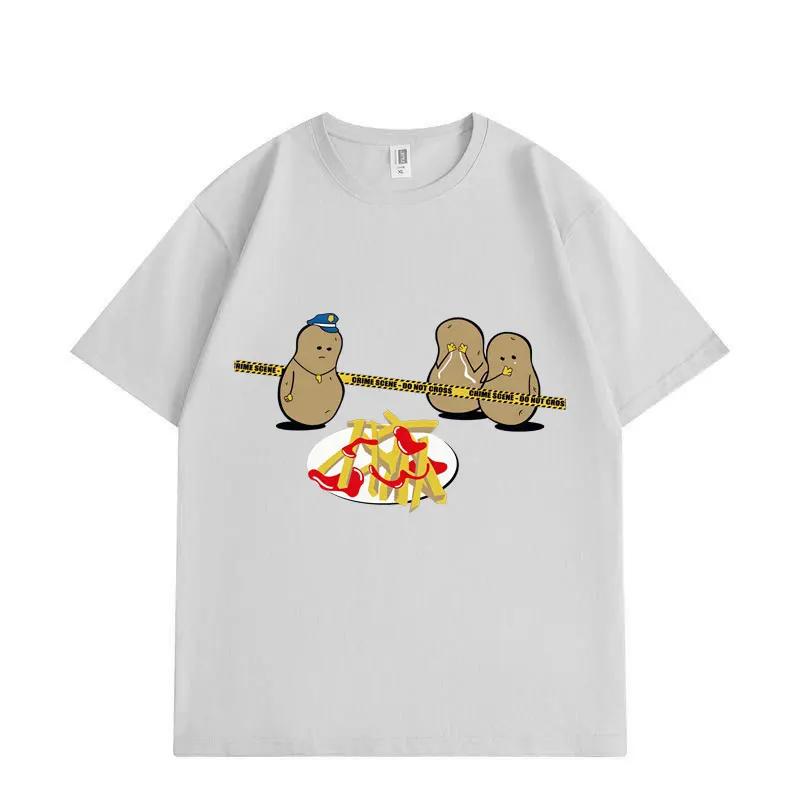 Unisexs Printed Shortsleeved 100 Cotton Shortsleeved Potato Pattern Highquality Casual Fashion Streetwear Tshirt