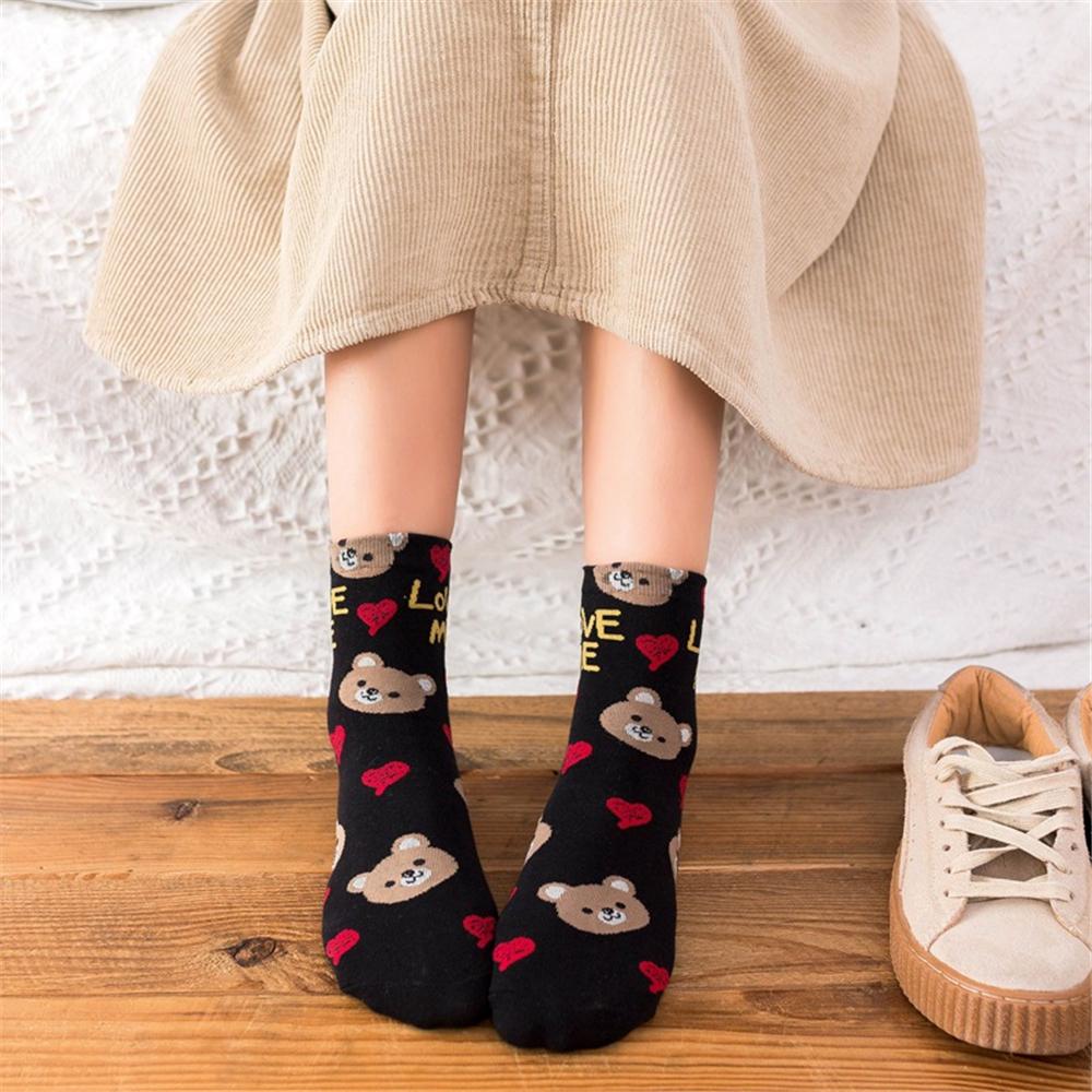 Cute Animal Korean Style Women Cat Panda Dog Bear Cartoon Socks Soft Cotton Casual Sport Streetwear Dropship