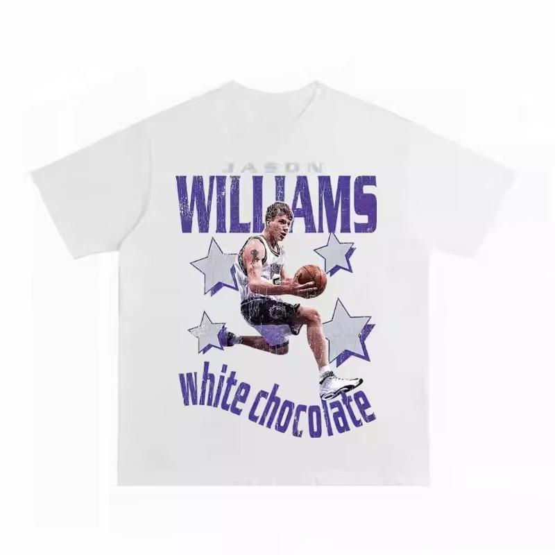 

White Chocolate Jason Williams American Basketball Round Collar Pure Cotton Long and Short Sleeve T-shirt 4XL