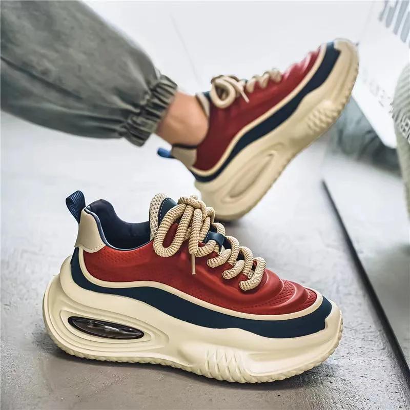 Fashion Men's Casual Shoes 2024 New Men's Sneakers Hot Sell Shock-absorbing Soft-soled Men's Platform Shoes Tenis Masculino