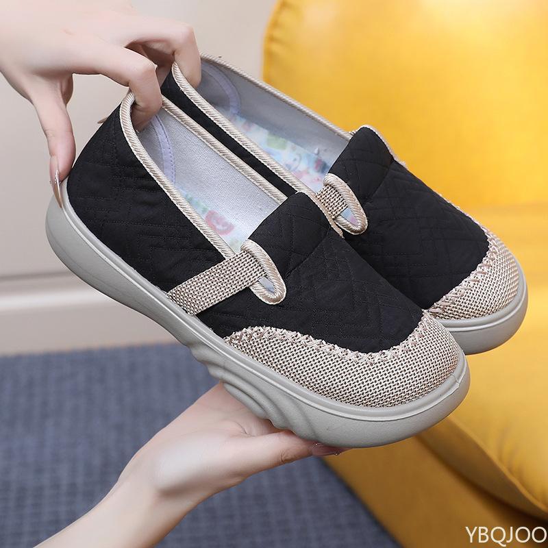 Women's Soft Soled Wear Resistant Single Shoes Spring New Lightweight Comfortable Lazy Daily Vulcanized Single Shoes Sneakers