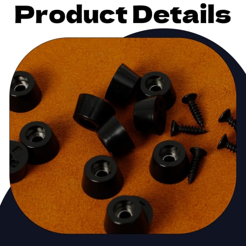 JooBsoso Rubber Feet, 12-Piece Set, D13x10xH7mm, Cushion Rubber, Anti-Vibration Rubber, Screw Mount, Rubber Cushion, Rubber Sole