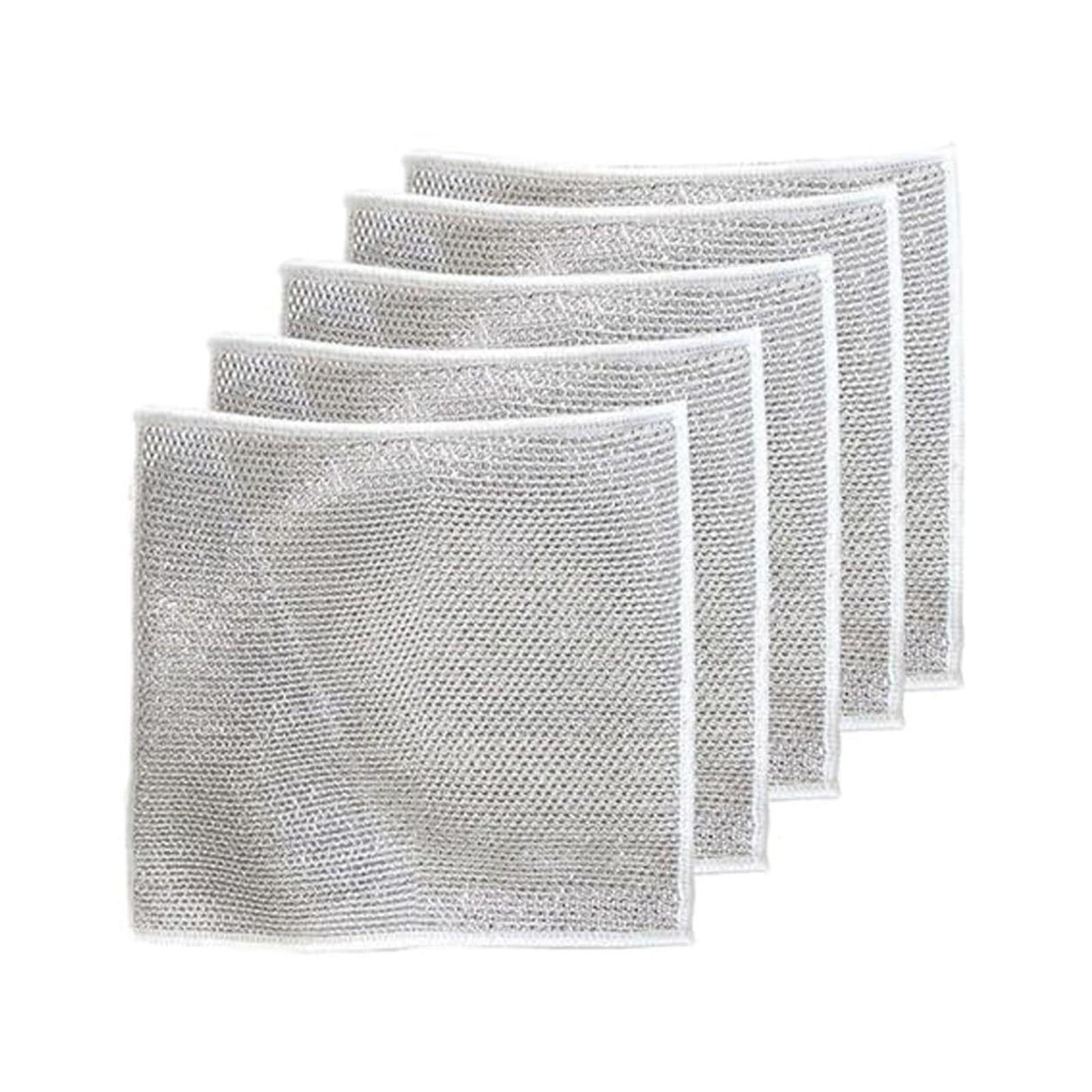 

Универсальные проволочные тряпки для мытья посуды, скребки, многоразовые проволочные тряпки для мытья посуды на кухне, для удаления пятен и полировки, полотенце 5