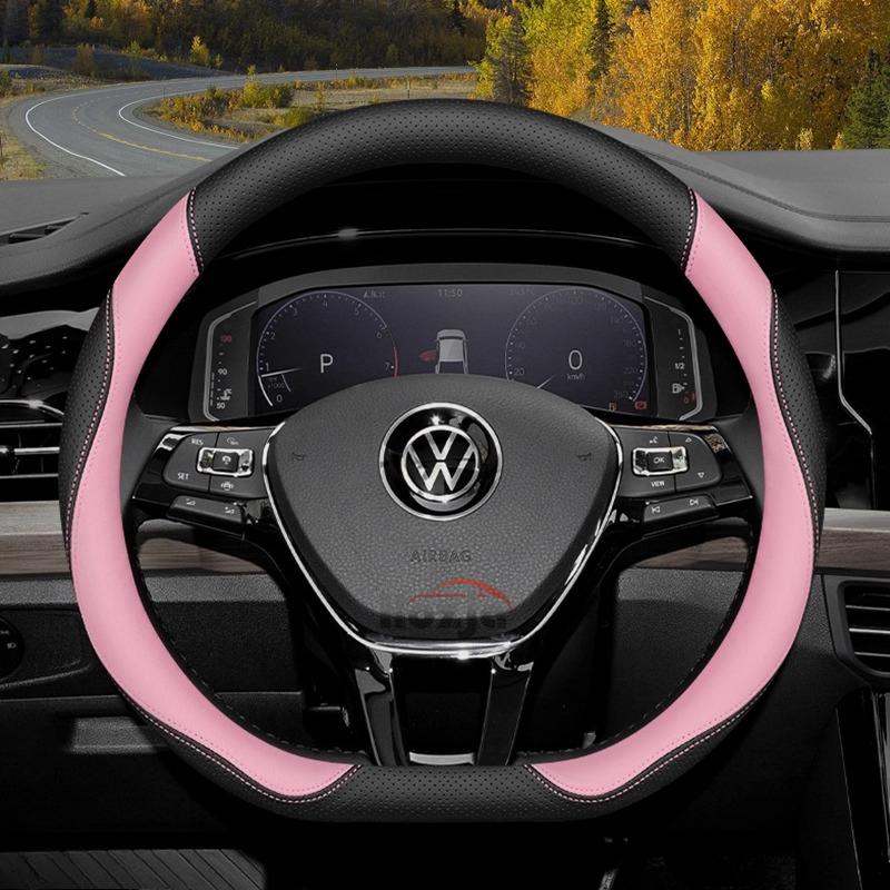 Skórzana Pokrowiec na Kierownicę Samochodową do Volkswagen Tiguan T-cross Teramont Polo Jetta Caddy T-roc Tayron Crafter 2025 Akcesoria