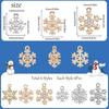 SUNNYCLUE 1 Box 36Pcs 6 Style Snow Charms Christmas Snowflake Charms Xmas Winter Rhinestone Pendants for Jewelry Making DIY Bracelet Necklace
