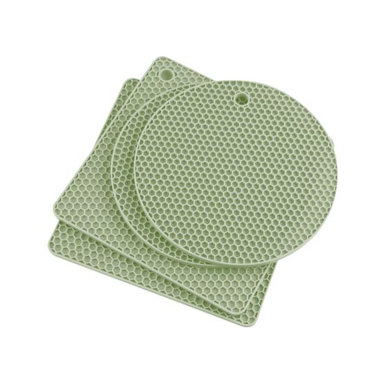 

Силіконові підставки для гарячих страв Термостійкий тримач для каструль для прихваток Відкривачка для банок для сушіння Тримач для ложок Підстаканник Багатофункціональні кухонні килимки зелений