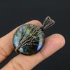 Labradorite Pendant, Handmade Gemstone 999 Copper Wire Wrapped  Pendant Antique Jewelry, For Gift Silver Jewelry