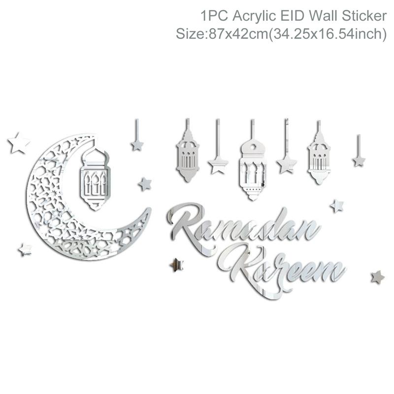 Eid Mubarak Acrylic Wall Stickers Ramadan Decorations For Home  Islamic Muslim Decor Ramadan Kareem Sticker Bedroom Wallpaper
