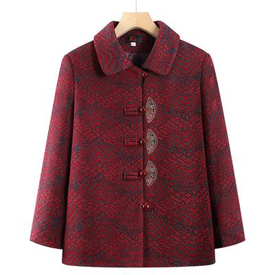 Spring Women's Coat Lapel Year-old Season Clothes Old Lady