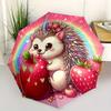 Rainbow Hedgehog Automatic Folding Umbrella Compact Lightweight For Outdoor Adventurest7