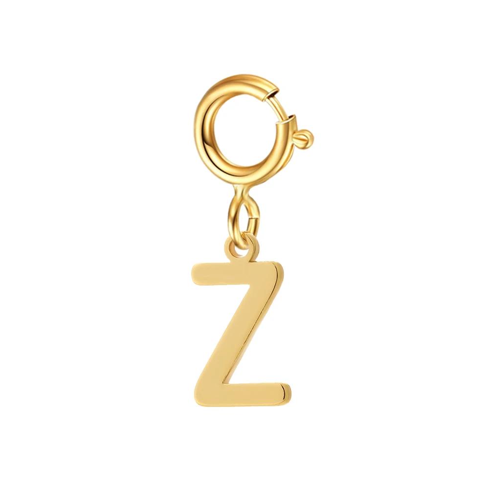 spring buckle Letter Charms Pendant initial charms pendant for Women Necklace earring Zircon keychain DIY accessories Wholesale