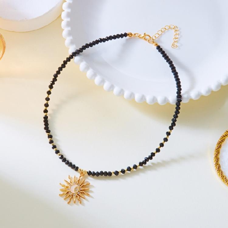 Fashionable Layering Bohemian Necklace For Women Stylish Crystal Bead Drop Pendant Jewelry With Adjustable Clasp