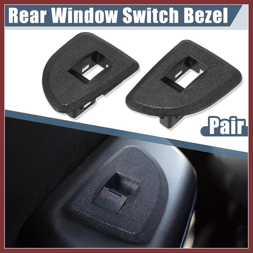 Pair Rear Window Switch Bezels Driver and Passenger Side for Chevrolet Silverado for GMC Sierra 1500 2500HD 3500HD 2009-2013 Black Window Control