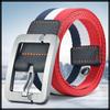 [White Fang] Belt Buckle Casual Design Leisure Jeans Fashion Durable Men's BTA719 (Black Stripe)
