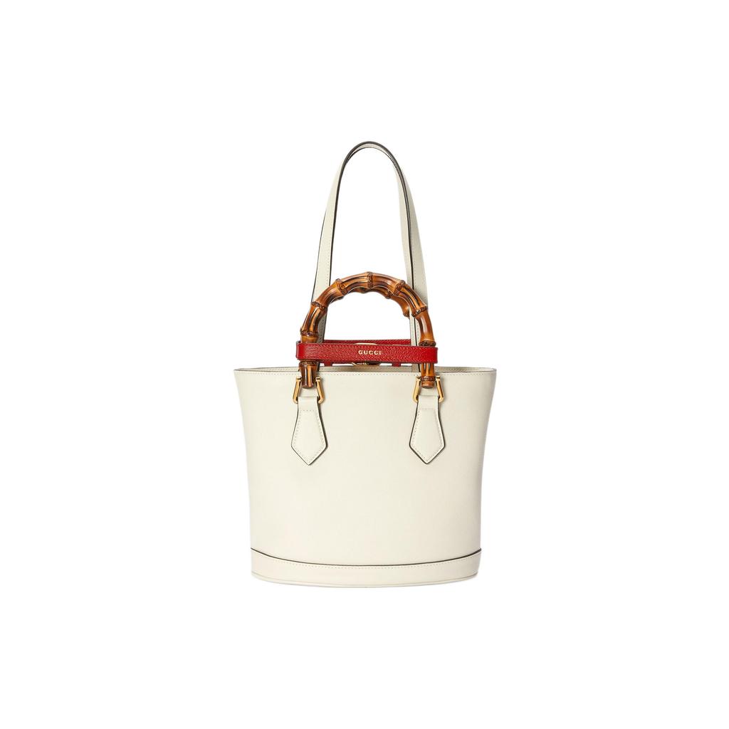 Gucci Bamboo Double G Logo Leather Tote Bag Women tote bags White 750396-UAAAY-9043