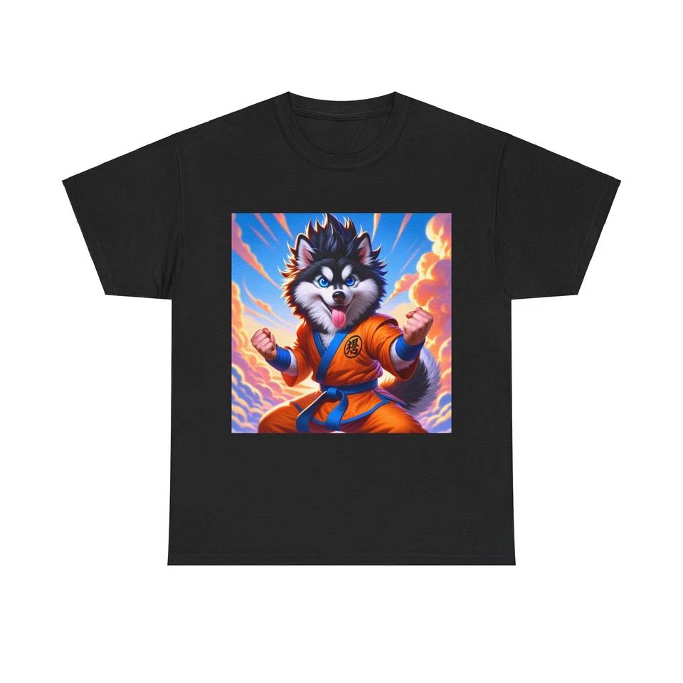 Unisex Adult T Shirt Siberian Husky Anime Style Artwork Martial Arts L