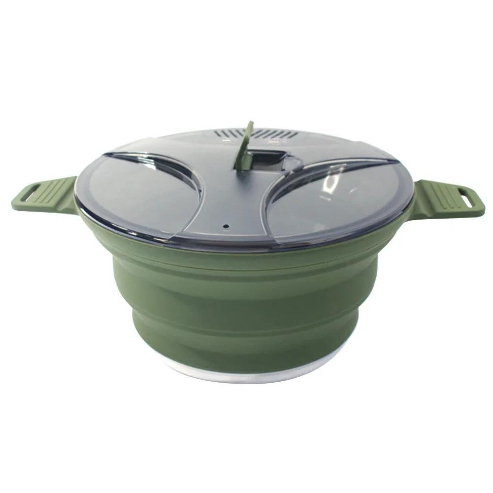 2.5L Silicone Folding Kettle Camping Teapot Coffee Cooking Pot Portable Boiling Water Pot for Outdoor Picnic Tableware.