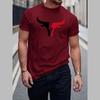 New Summer Men's Fashion T-shirt Personality Bull Printed Men's T-shirt Top