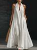 European and American new summer women's casual solid color V-neck dress TikTok skirt