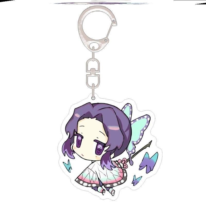 Keychain Pendant Anime Demon Slayer Kimetsu No Yaiba Kamado Tanjirou Double Sided HD Bag Pendant Gift For Fans Cosplay Props Jewelry Gift