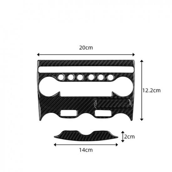 2x Bright Carbon Fiber Car Center Button Panel Cover For Nissan 370Z 09-20