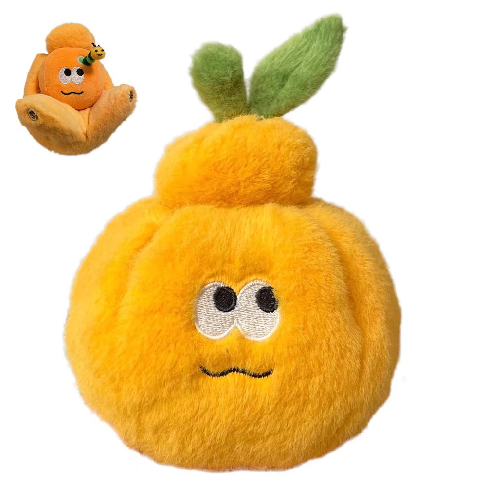 Orange Creative Simulation Fruit Series Plush Toy Keychain Pendant Funny Expressions Adorable Stuffed Doll