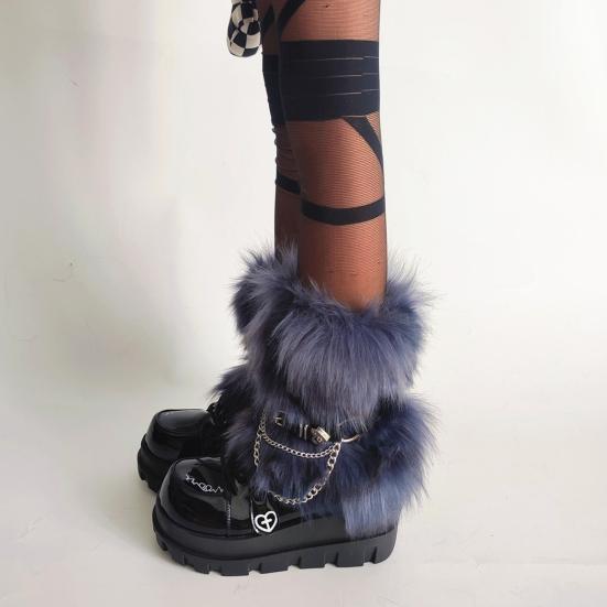 Faux Fur Leg Warmers Women Winter Fuzzy Leg Warmers Soft Furry Boot Cuff Fluffy Boot Sleeves for Party Costume Date Street Wear