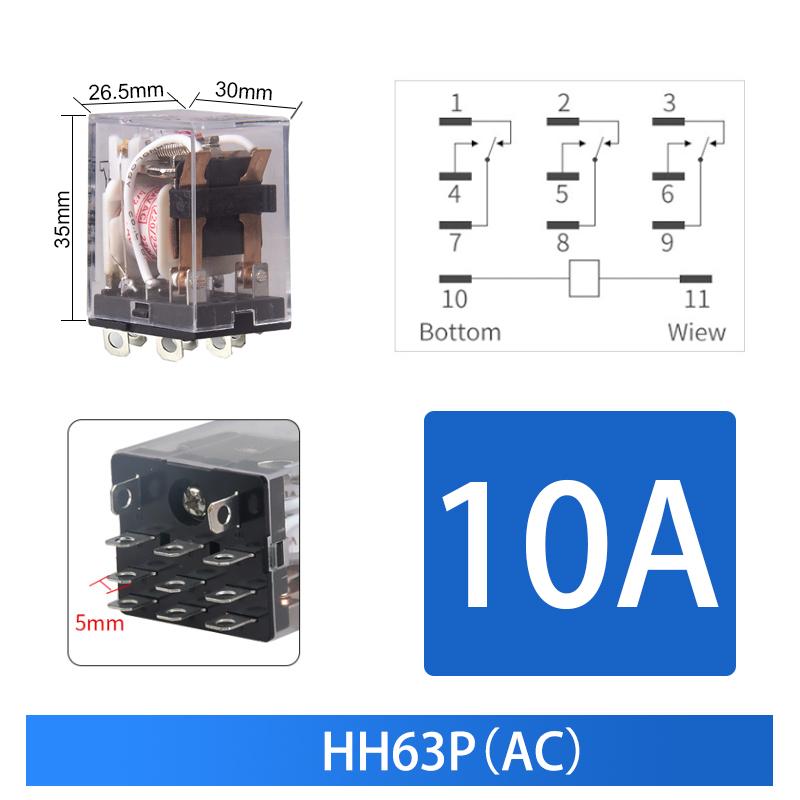 10pcs Small Intermediate Relay AC 220V DC C24 HH52P HH53P HH62P HH63P LED General Mini Electromagnetic Relay Wholesale Relays 5