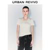 UR Women's Halter-Neck Faux Two-Piece Pleated Short Sleeve T-Shirt