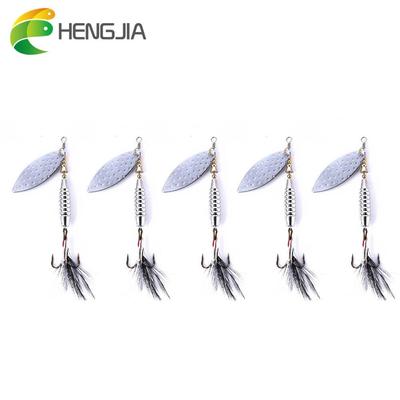 1pcs Metal Fishing Lure 16.5g Rotated Sequin Spoon Lure with Feather Fishing Tackle Hard Bait SpinnerBait Isca Artificial