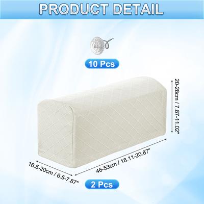 2pcs Stretch Armrest Covers, Polyester Soft Armchair Slipcovers Couch Recliner Arm Cover with Twist Pins Chair Sofa Protector