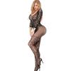 Stickerei Hollow Mesh Crotchless Frauen Bodystocking Sexy Durchsichtiger Body