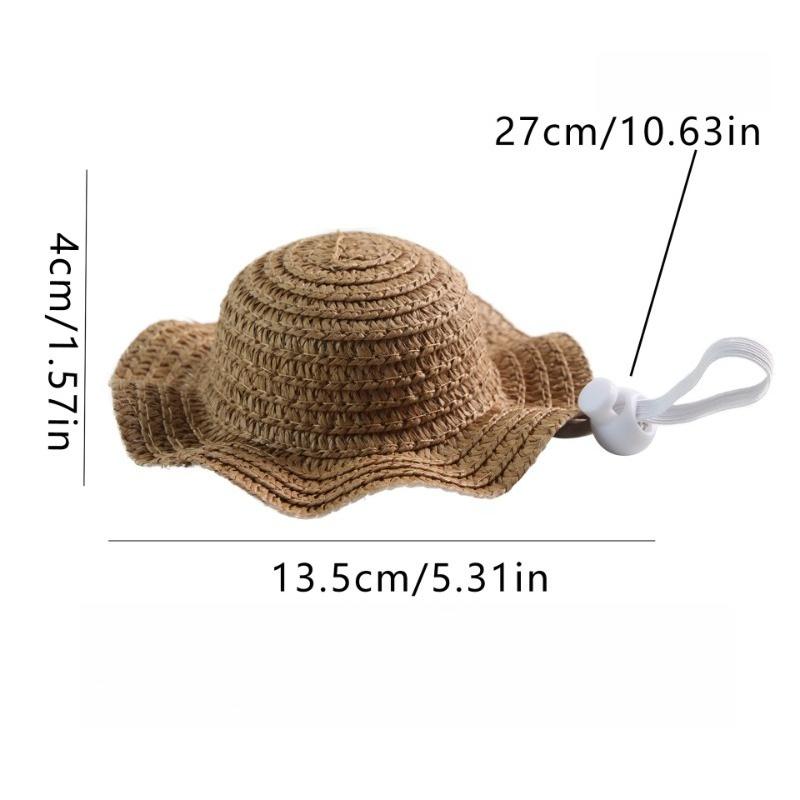 

Pet Straw Hat for Cats Summer Sun Visor Cap for Kittens Cute Cat Headwear for Photography Props Fashion Dog Accessories хакі