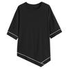 Loose and Thin All Match Short Sleeved Slimming Middle-aged Round Neck Top with Five Quarter Sleeves Stylish T-shirt Top