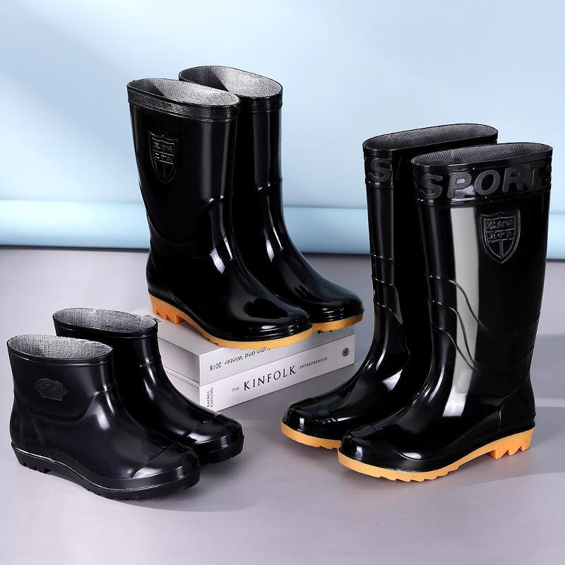 Abrasion-resistant waterproof rain boots, acid-alkali resistant high-top rain boots, thickened and non-slip men